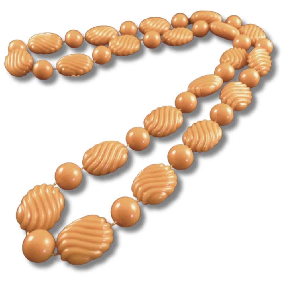 Vintage Avon Sculpted Lucite Necklace | Warm Honey Mod Statement
